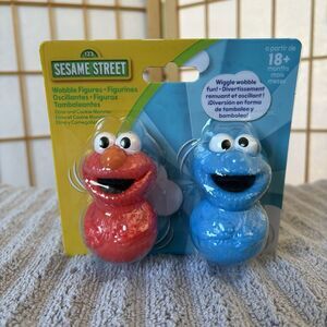Sesame Street Wobble Toys Figurines Cookie Monster And Elmo Brand New
